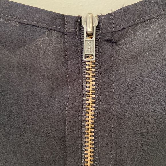 EXPRESS Leather Look Back Zip Blouse - Picture 7 of 9